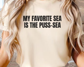 Mijn favoriete zee is de Puss-zee (PNG, grappige digitale download voor volwassenen)