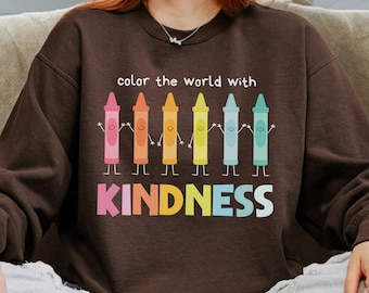 color the world with Kindness PNG, Motivational Digital Download, Positive Clipart