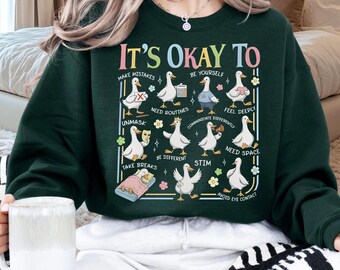 Está bien ser pato PNG, descarga digital motivacional sobre salud mental, descarga instantánea