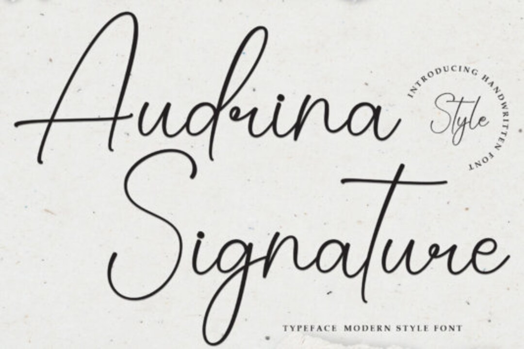 Audrina Signature Font, Handwritten Stylish Fonts, Cursive Calligraphy ...