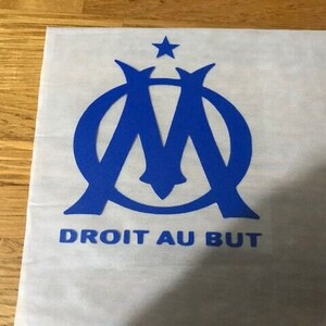 OM OLYMPIQUE MARSEILLE patch flocage logo 5.4 cm par 7 cm Bleu nuit