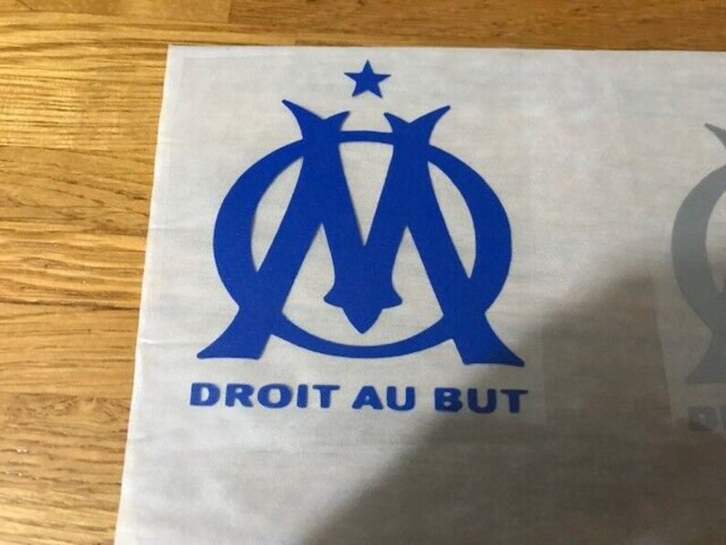 OM OLYMPIQUE MARSEILLE patch flocage logo 5.4 cm par 7 cm Bleu nuit