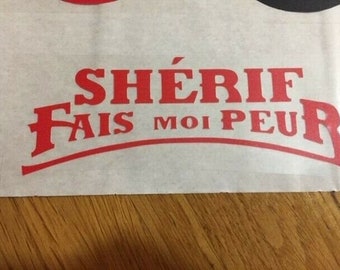 Shérif fais moi peur - patch flocage série tv vintage  - 13 cm par 4 cm