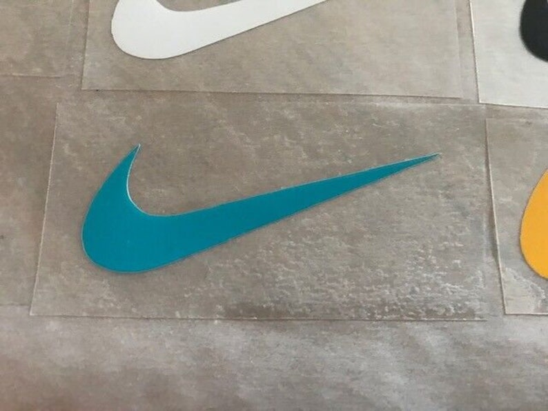 NIKE PATCH FLOCAGE logo publicitaire petit modèle 6.3 cm par 2.3 cm Bleu turquoise