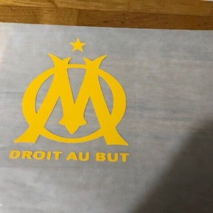 OM OLYMPIQUE MARSEILLE patch flocage logo 5.4 cm par 7 cm Jaune