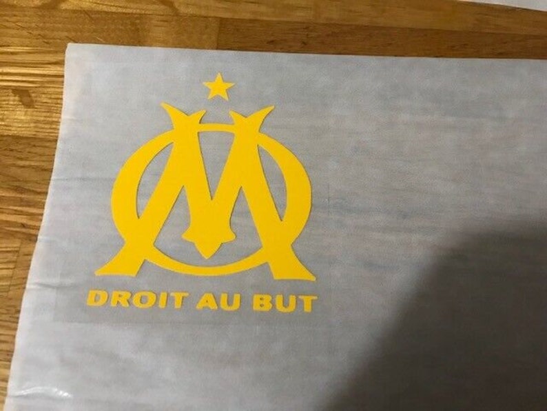 OM OLYMPIQUE MARSEILLE patch flocage logo 5.4 cm par 7 cm Jaune