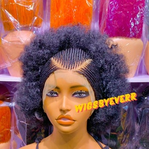 afro-vlecht. gevlochten pruik, doosvlechten, pruik voor zwarte vrouwen, natuurlijke cornrowvlecht. gratis verzending. pruik voor zwarte vrouwen.