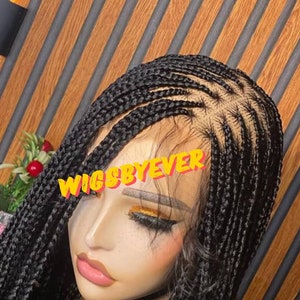 Braided wig. corn row braids wig for black women.gift for women.  goddess braids. free shipping. knotless braids . wig for black women.