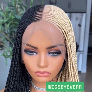 Full Lace Cornrow Braid Wig: Black & 613 Glueless Lightweight Wig