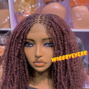 kinky braid,  braided wig, kinky bounce tiny twist, box braids, wig for black women, natural twist. spring twist. passion twist. handmadewig
