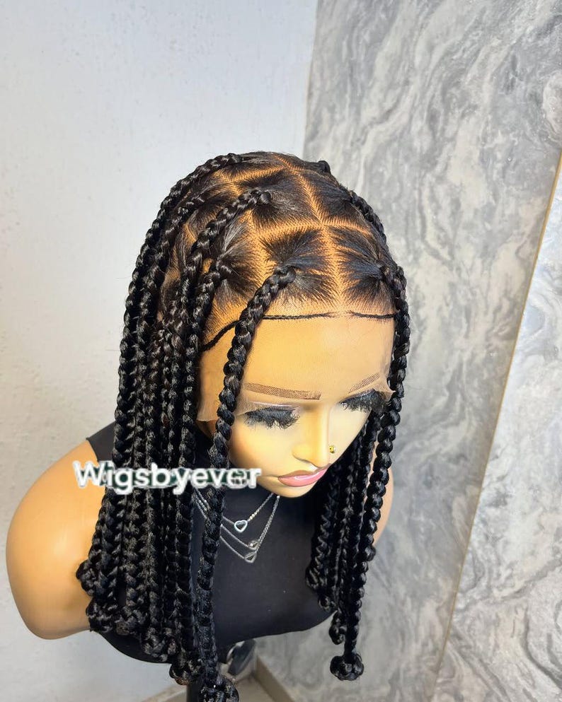 Jumbo Box Braid Wig, Short Shoulder Length, Knotless Braids - Etsy