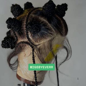 Bantu knot braided wig. light weight braided wig , wig for black women.
