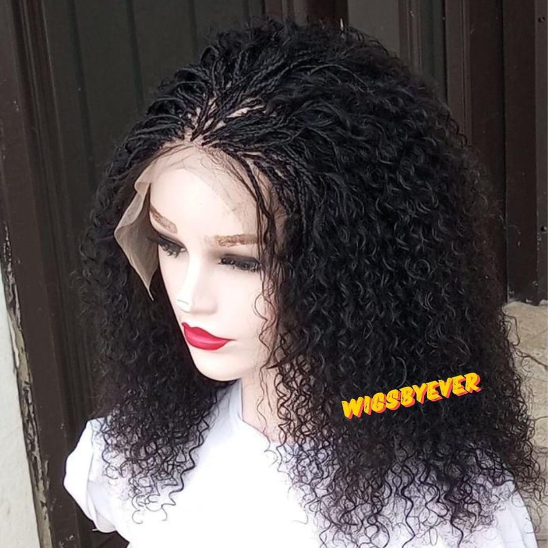 Human Hair Pick and Drop Braided Wig | Handmade Glueless Braids Wig - Etsy