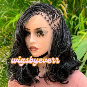 Spanish curls braided wig, center part braided wig, side part braided wig, french curly braid  wig , wig for black women.