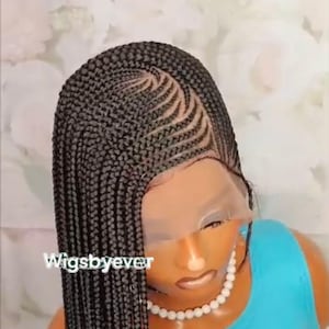 Braided Wig, Ghana Weaving Cornrow, Full Lace, Natural Edges