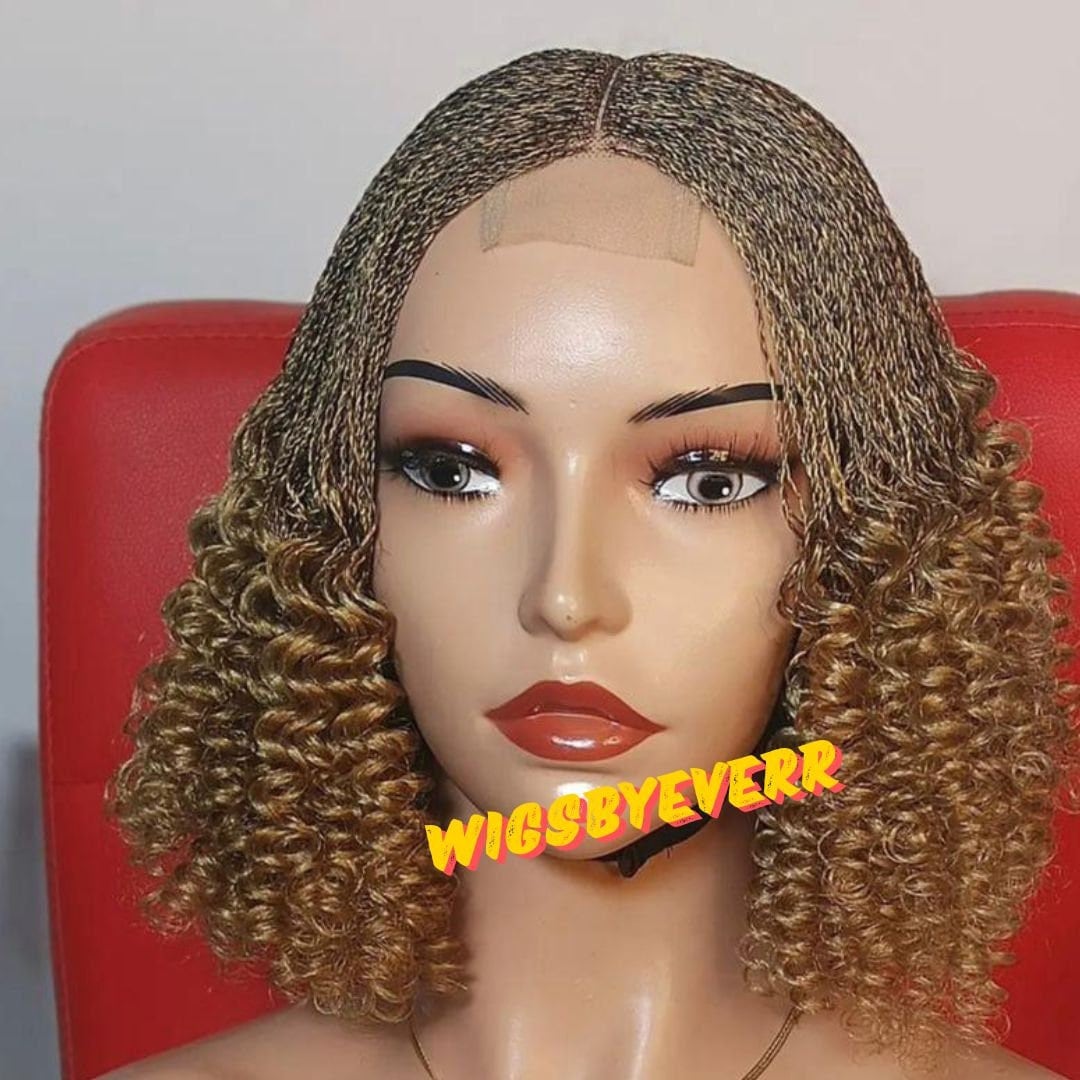 braids .micro tiny twist wig,  african braids. wig for black women, curly braids , braided wig. handmade million tiny micro twist. customwig