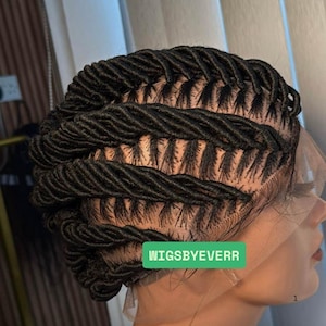 Wool braided wig, African wrapped cord braided wig, wig for black women, wig for everyday occassion.