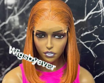 12inch Honey Brown Bone Straight Human Hair Wig, 5by5 Closure