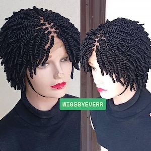 Short Bantu Knot Braided Wig. kinky Twist Braided Wig. Wig for Black Women.