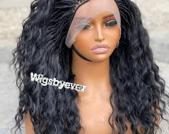 Human Hair Pick and Drop Braided Wig: Curly Weave Lace Front