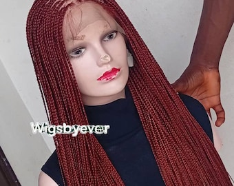 Handmade Knotless Braided Wig: Kanekalon Full Lace Wig