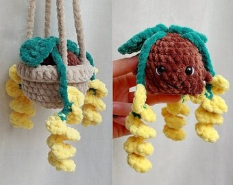 PATTERN Wisteria Lavender Plant Dirt Baby Flower Pot - Amigurumi hanging plant pattern - PDF Crochet plant pattern - easy-to-follow