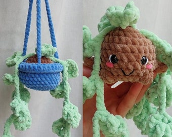 PATTERN Pothos Plant Dirt Baby Flower Pot - Amigurumi hanging plant pot pattern - Crochet plants - PDF crochet pattern - easy-to-follow