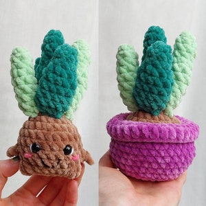 PATTERN Snake Plant Dirt Baby Flower Pot - Amigurumi flower plant pot pattern - Crochet plants - PDF crochet pattern - Beginner-friendly