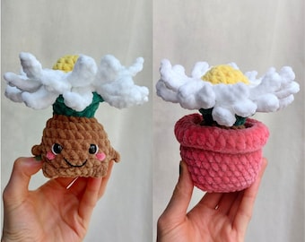 PATTERN Daisy Flower Plant Dirt Baby - Flower Pot - Amigurumi flower plant pattern - PDF Crochet flower plant pattern - easy-to-follow