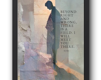 Surreal Silhouette Art Print, Rumi Quote, Abstract Collage Wall Decor 2 (Digital Download)
