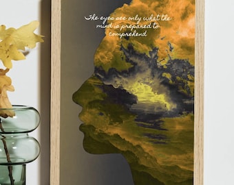 Surreal Silhouette Wall Art, Abstract Emotional Print, Minimalist Mental Health Decor (Digital Download)