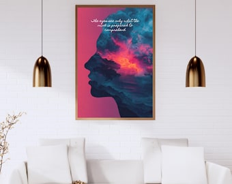 Abstract Surreal Wall Art, Emotional Silhouette Poster, Minimalist Decor (Digital Download)