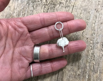 Unique single stud - individual silver earring - statement droplet stud - quirky dangle earring - unique splat drop earring - ONE ONLY