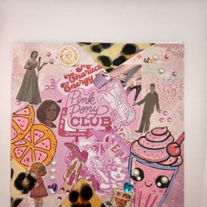 Pink pony club  journal style handmade card.