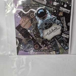 Astronaut celebrate card handmade