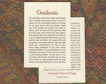 6 Desiderata Pocket Cards | Desiderata Wallet Cards | Desiderata Cards | Desiderata Gift | Wedding Favor | Small Desiderata