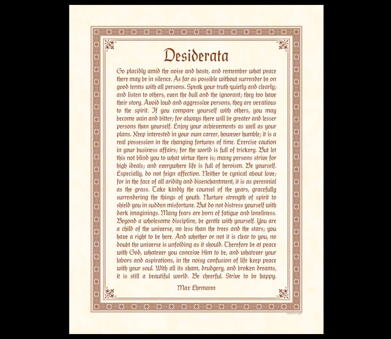 Desiderata Printable Desiderata Poem Desiderata Print Desiderata Desiderata Poster Desiderata Card image 3