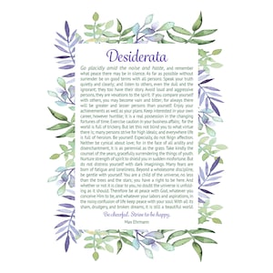 Desiderata stampabile / Stampa Desiderata / Poster Desiderata / Desiderata / Decor / Regalo di nozze / Regalo di laurea / Carta Desiderata