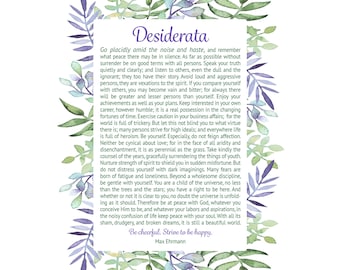 Desiderata Printable | Desiderata Print | Desiderata Poster | Desiderata  | Decor | Wedding Gift | Graduation Gift | Desiderata Card