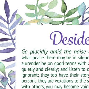 Desiderata Printable Desiderata Print Desiderata Poster Desiderata Decor Wedding Gift Graduation Gift Desiderata Card image 2