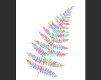 Colorful Minimalist Fern Printable Art | Printable Fern