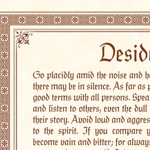 Desiderata stampabile/Poesia Desiderata/Stampa Desiderata/Desiderata/Poster Desiderata/Carta Desiderata