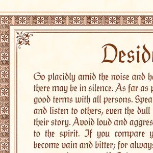 Desiderata Printable Desiderata Poem Desiderata Print Desiderata Desiderata Poster Desiderata Card image 1