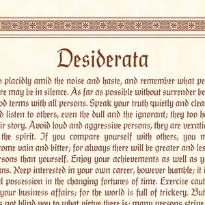 Desiderata Printable Desiderata Poem Desiderata Print Desiderata Desiderata Poster Desiderata Card image 2