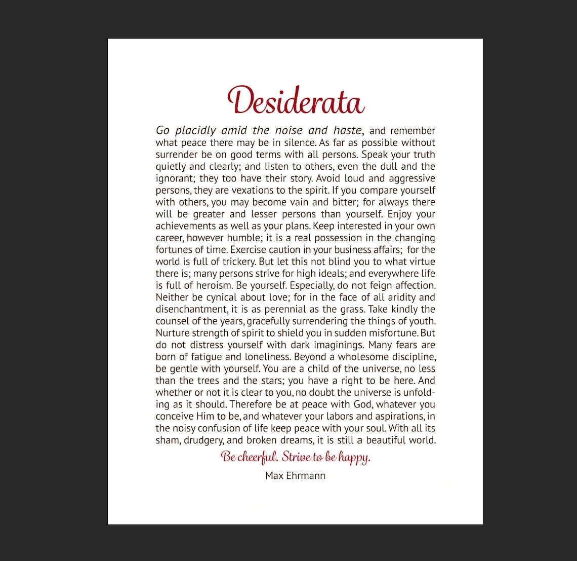 Desiderata Printable Desiderata Gedicht Desiderata Druck Etsy Österreich