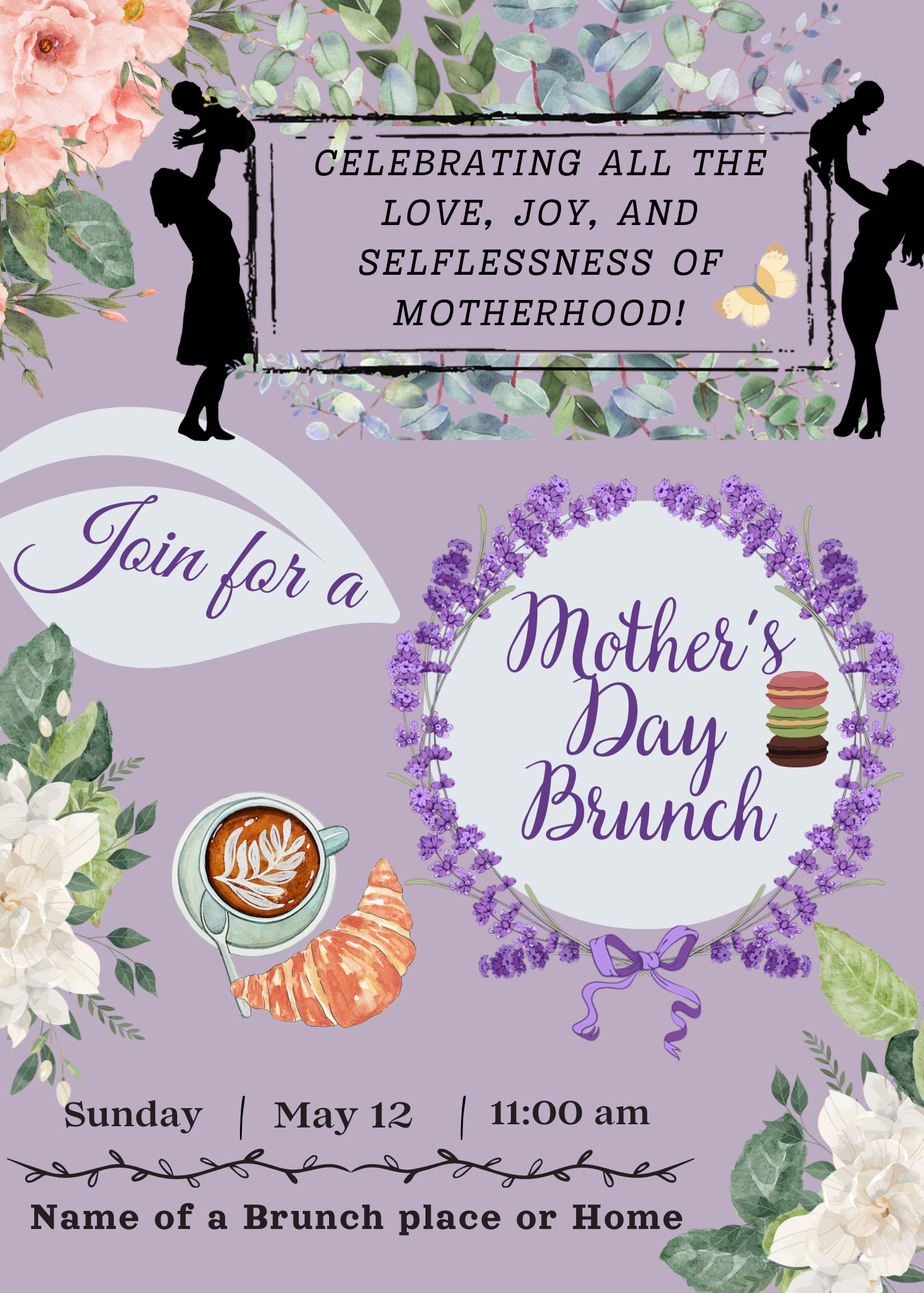 Editable Mother's Day Invitation Template, Digital Download,mother's ...