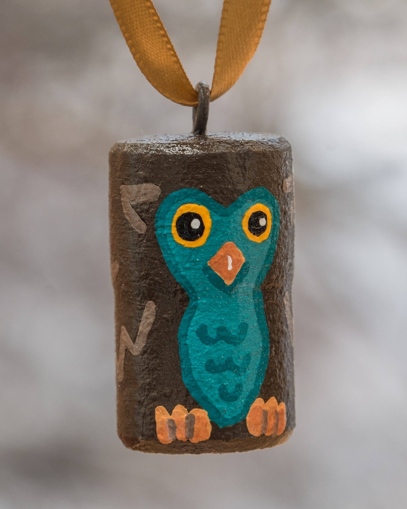 Owl Cork Ornaments Etsy
