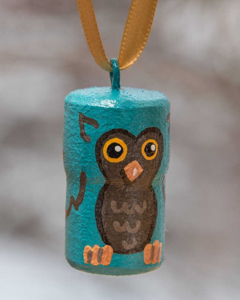 Owl Cork Ornaments Etsy