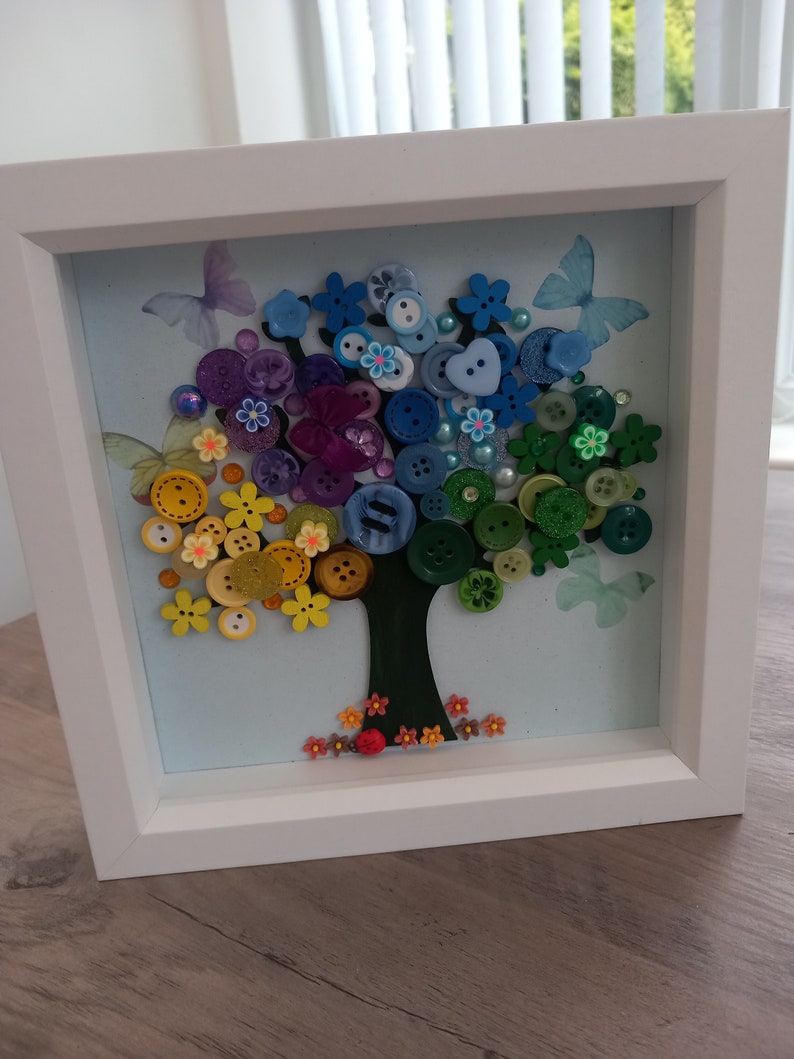 Box Button Tree Tree Button Box Frame - Etsy UK