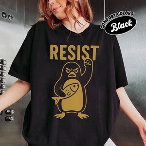 Penguins Resist Shirt, Flippers Up T-shirt, Heard Island Shirt, Protest Penguins Tshirt, Penguins Against Tariffs Tee, Subtle FDT Resistance